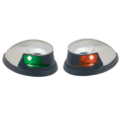 Perko RedGreen Horizontal Mount Side Lights Pair Chrome Plated Zinc 0648DP0CHR