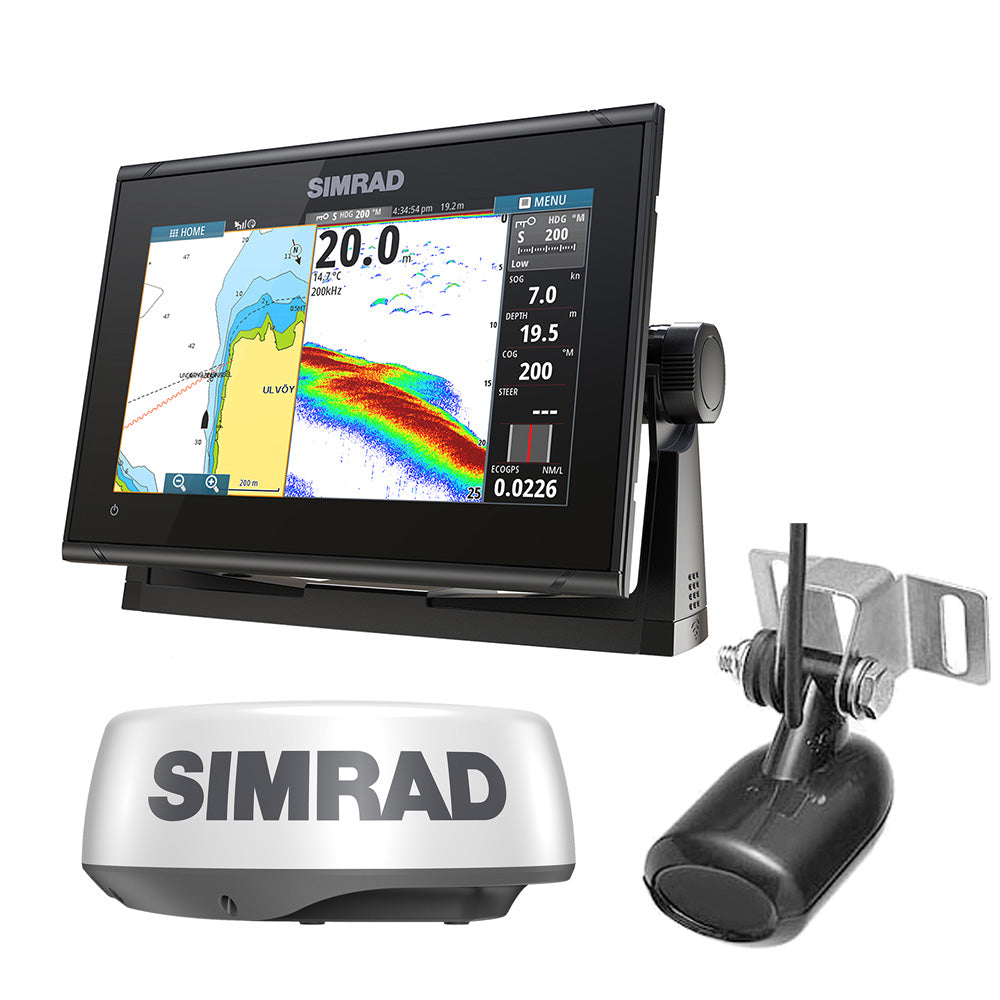 Simrad GO9 XSE Combo wTransom Mount Transducer 83200 kHz HALO20 Package 00016294001