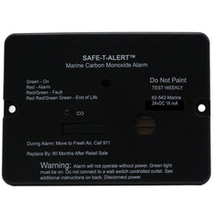 SafeTAlert 62 Series Marine Carbon Monoxide Alarm 24V Flush Mount Black 62542BLMARINE24V