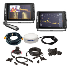 Lowrance Elite FS 12 BOAT in A BOX with Active Imaging 3in1 2 Displays TD GPS Antenna Starter Kit 25 Ethernet Cable