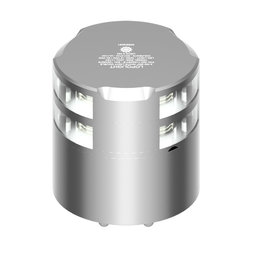 Lopolight 360 DoubleStacked 3nm Masthead Light Silver Anodized 300112G2ST