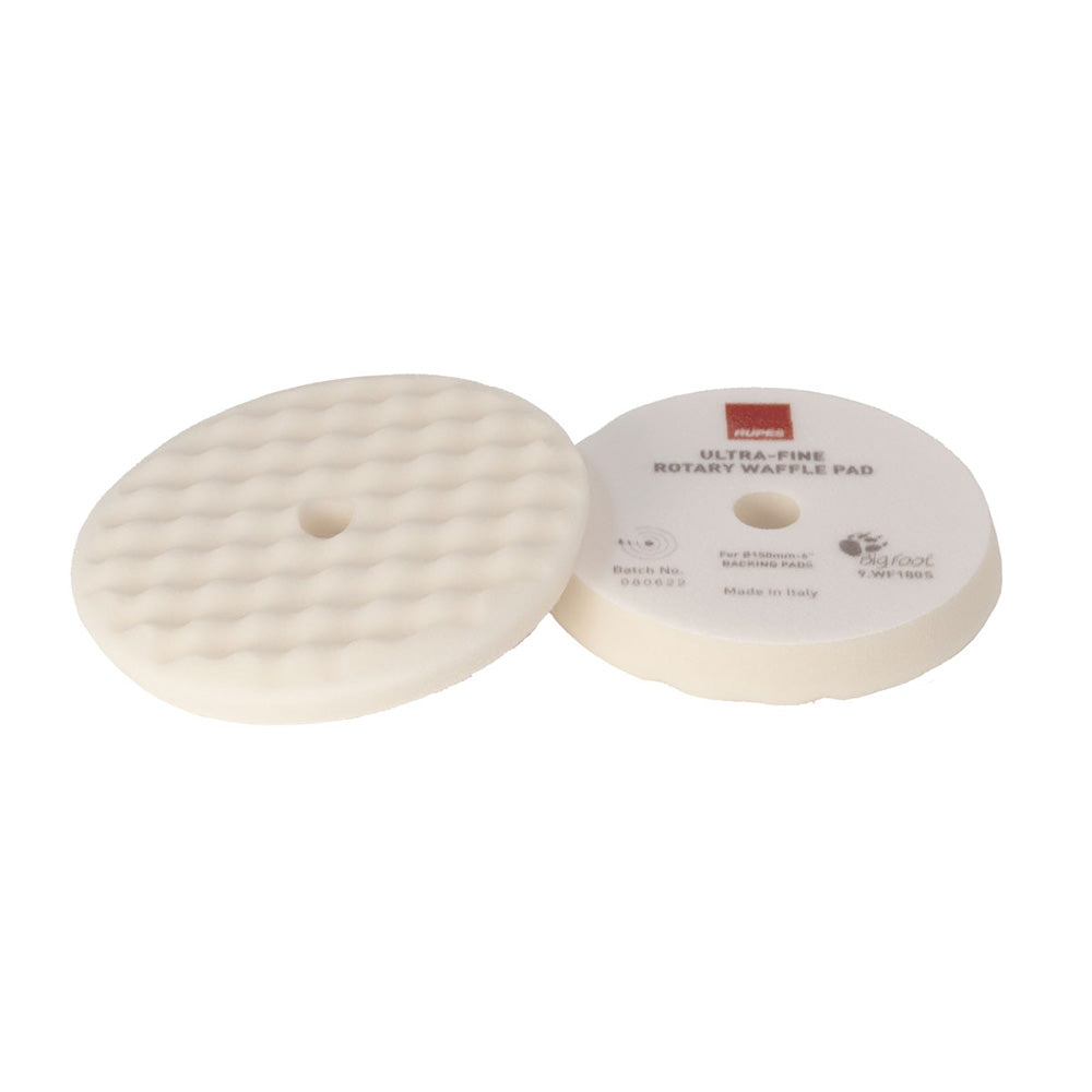 RUPES Velcro Waffle UltraFine Polishing Foam Pad fRotary Polishers 200mm White 9WF200S