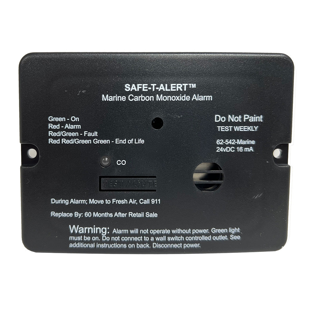 SafeTAlert 62 Series Carbon Monoxide Alarm 24V Flush Mount Black wRelay 62542RBL24V