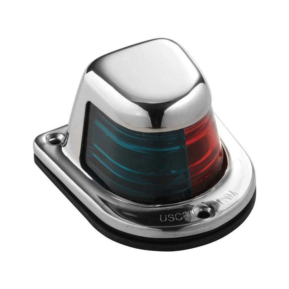 Attwood 1Mile Deck Mount BiColor RedGreen Combo Sidelight 12V Stainless Steel Housing 663187