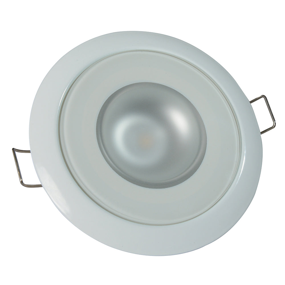 Lumitec Mirage Flush Mount Down Light Glass FinishWhite Bezel 3Color RedBlue NonDimming wWhite Dimming 113128