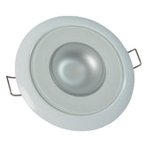 Lumitec Mirage Flush Mount Down Light Glass FinishWhite Bezel Warm White Dimming 113129