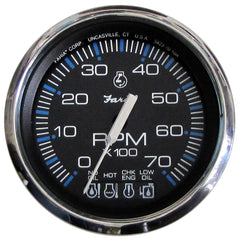 Faria Chesapeake Black SS 4 Tachometer wSystemcheck Indicator 7000 RPM Gas f Johnson Evinrude Outboard 33750