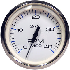 Faria Chesapeake White SS 4 Tachometer 4000 RPM Diesel Magnetic PickUp 33818