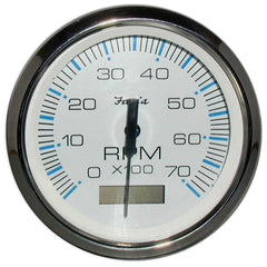 Faria Chesapeake White SS 4 Tachometer wHourmeter 7000 RPM Gas Outboard 33840
