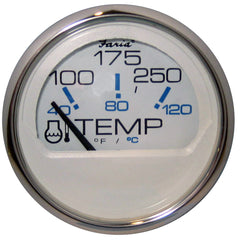 Faria Chesapeake White SS 2 Water Temperature Gauge 100250 DegreeF 13804