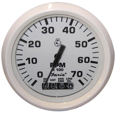Faria Dress White 4 Tachometer wSystemcheck Indicator 7000 RPM Gas Johnson Evinrude Outboard 33150