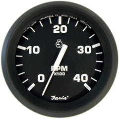 Faria Euro Black 4 Tachometer 4000 RPM Diesel Mechanical Takeoff 32842