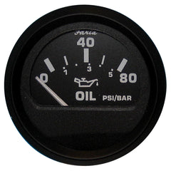 Faria Euro Black 2 Oil Pressure Gauge 80 PSI 12803