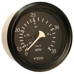 VDO Cockpit Marine 85mm 338 35 MPH Pitot Speedometer Black DialBezel 26011796