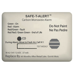 SafeTAlert 62 Series Carbon Monoxide Alarm wRelay 12V 62541MarineRLYNC Surface Mount White 62541MARINERLYNC