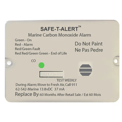 SafeTAlert 62 Series Carbon Monoxide Alarm wRelay 12V 62542MarineRLYNC Flush Mount White 62542MARINERLYNC