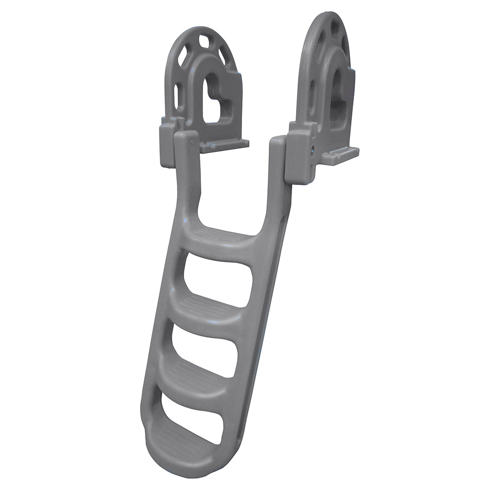 Dock Edge StandOff FlipUp Polyethylene Roto Molded 4Step Dock Ladder Grey 2084F