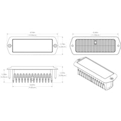 Lumitec Capri2 Flush Mount LED Flood Light Black Housing 2Color WhiteBlue Dimming 101186