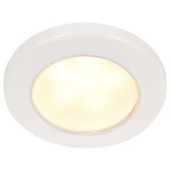 Hella Marine EuroLED 75 3 Round Screw Mount Down Light Warm White LED White Plastic Rim 12V 958109011