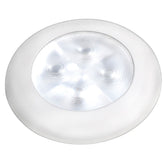 Hella Marine Slim Line LED Enhanced Brightness Round Courtesy Lamp White LED White Plastic Bezel 12V 980500541