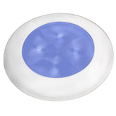 Hella Marine Slim Line LED Enhanced Brightness Round Courtesy Lamp Blue LED White Plastic Bezel 12V 980502241