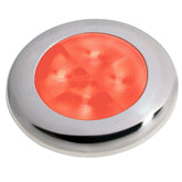 Hella Marine Slim Line LED Enhanced Brightness Round Courtesy Lamp Red LED Stainless Steel Bezel 12V 980507221
