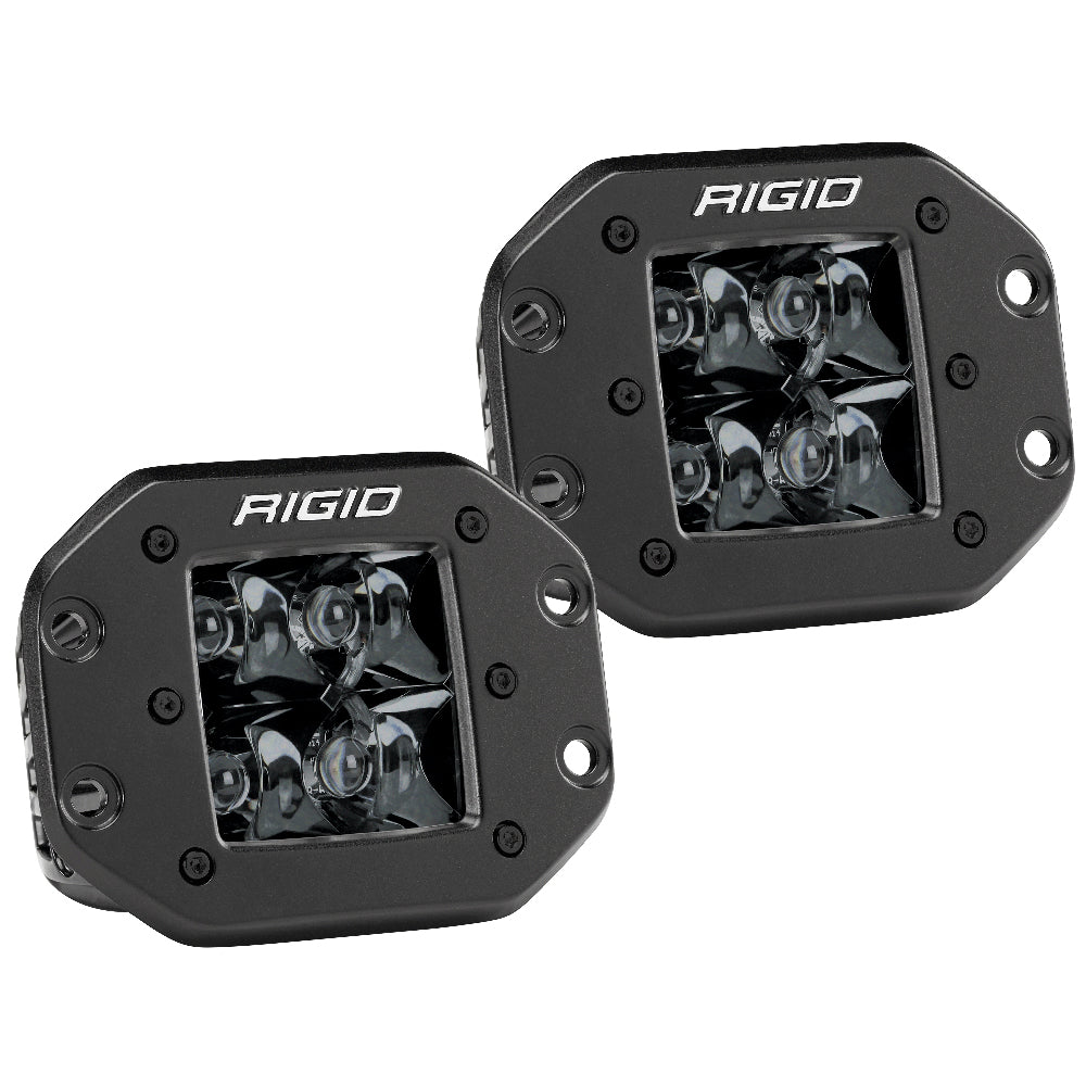 RIGID Industries DSeries PRO Flush Mount Spot LED Midnight Edition Pair Black 212213BLK