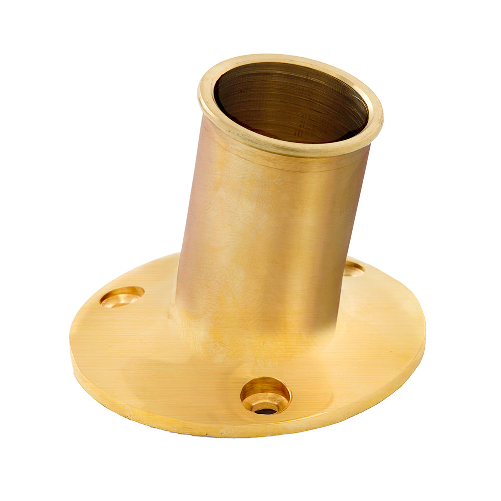 Whitecap TopMounted Flag Pole Socket Polished Brass 1 ID S5002B