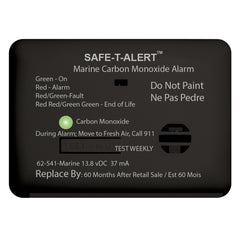 SafeTAlert 62 Series Carbon Monoxide Alarm wRelay 12V 62541RMarine Surface Mount Black 62541RMARINEBL
