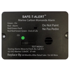 SafeTAlert 62 Series Carbon Monoxide Alarm wRelay 12V 62542RMarine Flush Mount Black 62542RMARINEBL