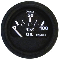 Faria Euro Black 2 Oil Pressure Gauge 100 PSI 12845