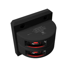 Lopolight Series 301102 Double Stacked Port Sidelight 3NM Vertical Mount Red Black Housing 301102STB