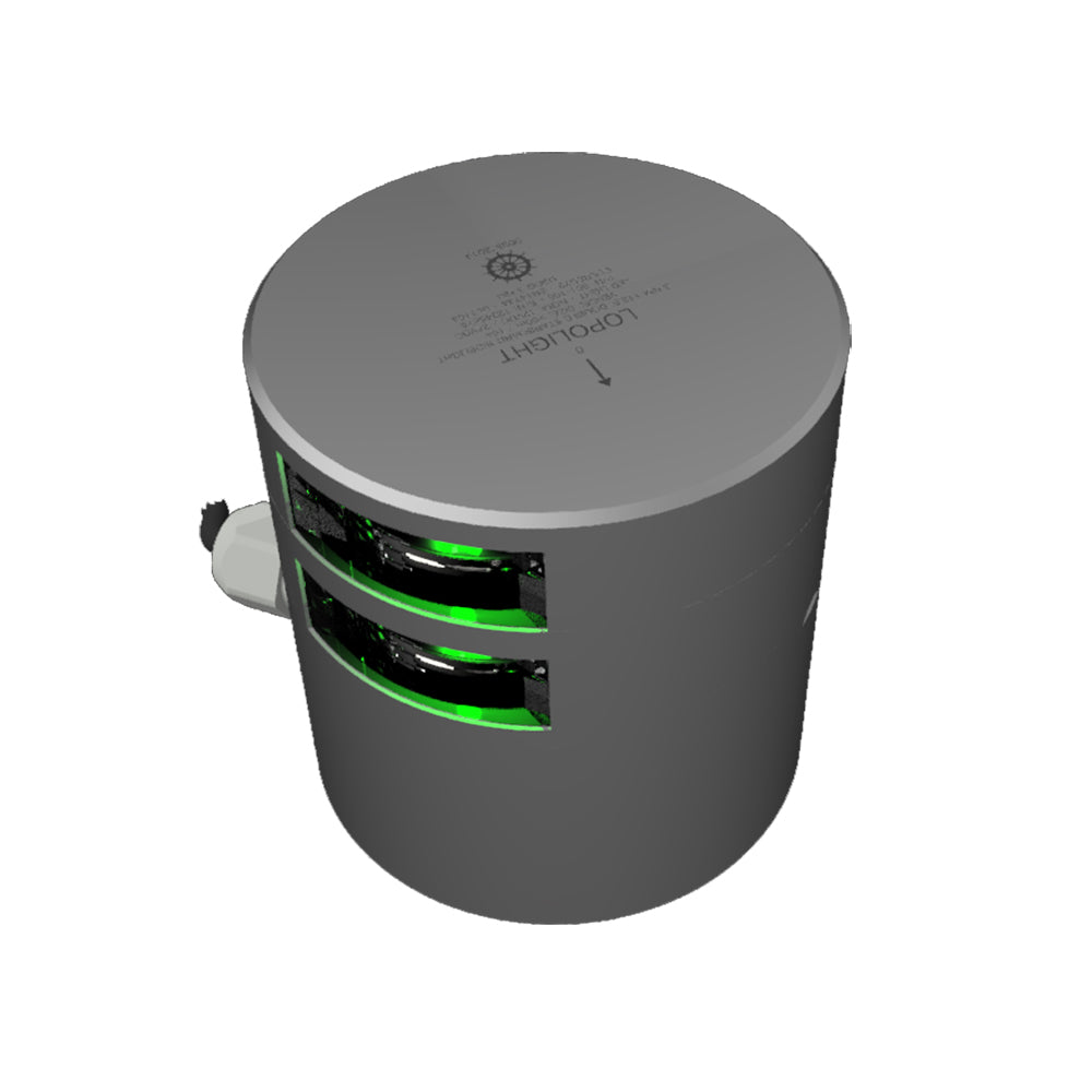 Lopolight Series 301108 Double Stacked Navigation Light 3NM Horizontal Mount Green Silver Housing 301108ST