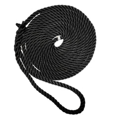 New England Ropes 58 Premium 3Strand Dock Line Black 50 C60542000050