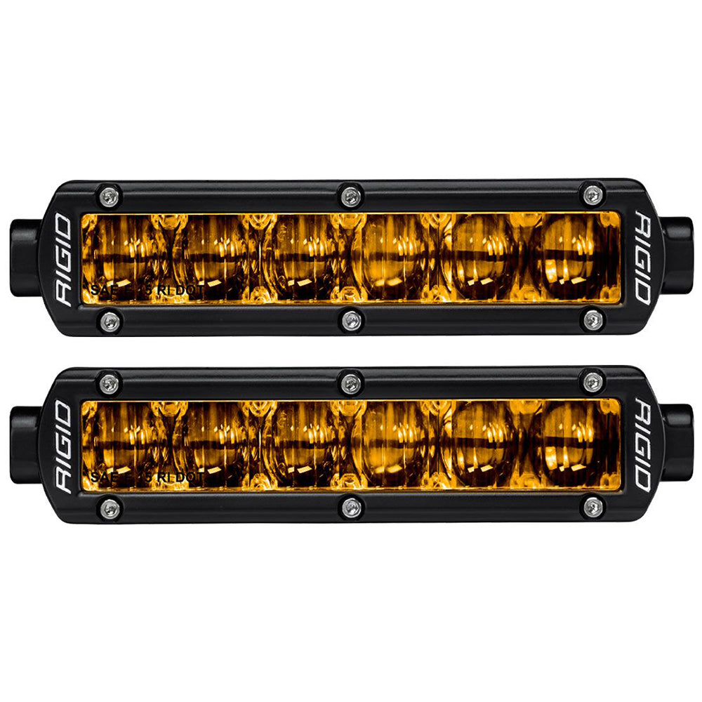 RIGID Industries 6 SRSeries SAE Compliant Fog Light Black wYellow Light 906704