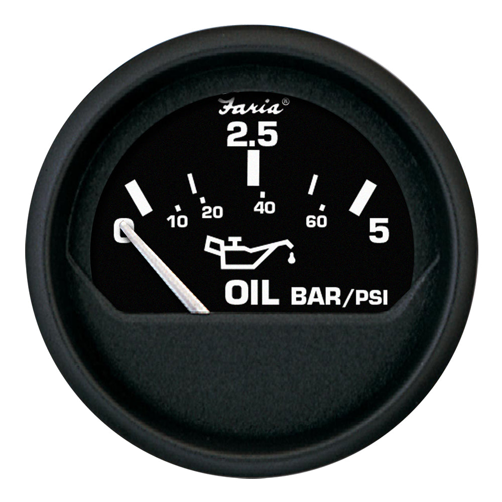 Faria Euro Black 2 Oil Pressure Gauge Metric 5 Bar 12805