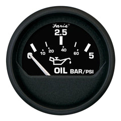 Faria Euro Black 2 Oil Pressure Gauge Metric 5 Bar 12805