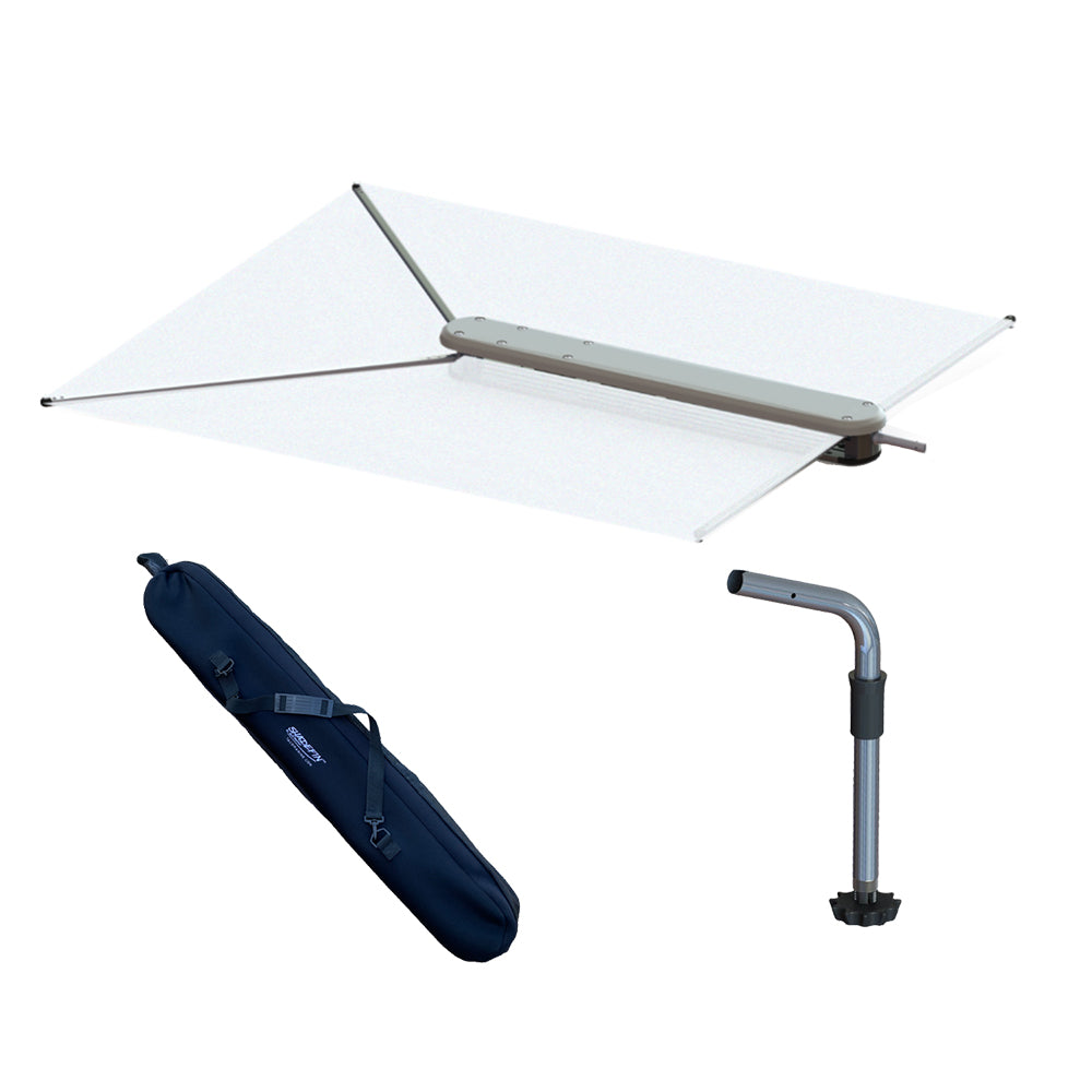 TACO ShadeFin wWhite Fabric Case Fixed Rod Holder Mount Kit T1030003