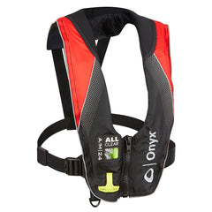 Onyx AM24 Series All Clear AutomaticManual Inflatable Life Jacket BlackRed Adult 13220010000420