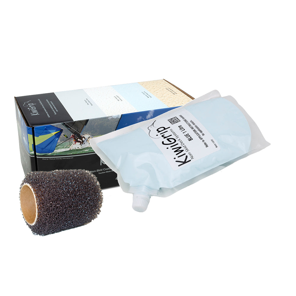 KiwiGrip 1 Liter Pouch Blue w4 Roller KG1BLPR