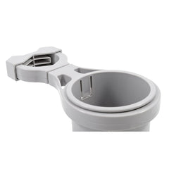 Camco ClampOn Rail Mounted Cup Holder Large for Up to 2 Rail Grey 53092