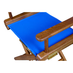 Whitecap Directors Chair wBlue Seat Covers Teak 60041