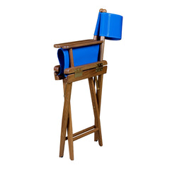 Whitecap Directors Chair wBlue Seat Covers Teak 60041