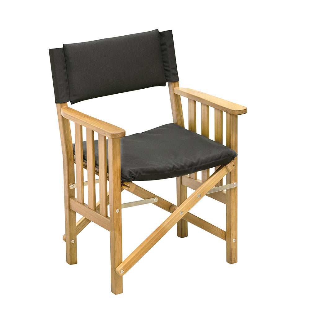 Whitecap Directors Chair II wBlack Cushion Teak 61051