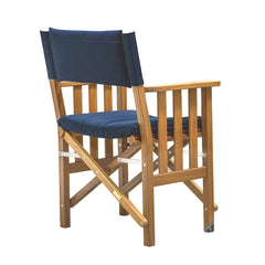Whitecap Directors Chair II wNavy Cushion Teak 61052