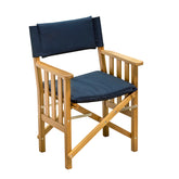 Whitecap Directors Chair II wNavy Cushion Teak 61052
