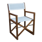 Whitecap Directors Chair wWhite Batyline Fabric Teak 63061