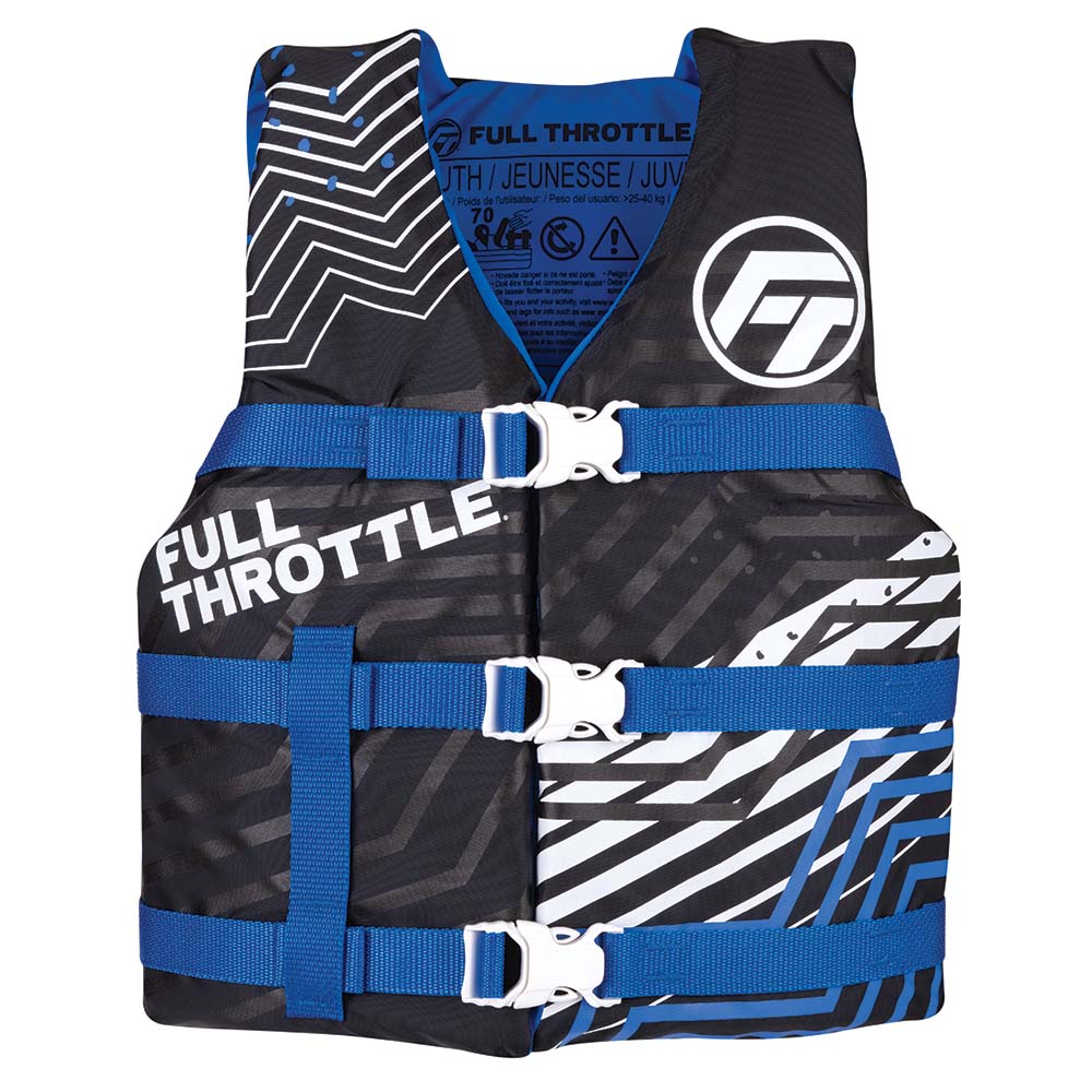 Full Throttle Youth Nylon Life Jacket BlueBlack 11220050000222