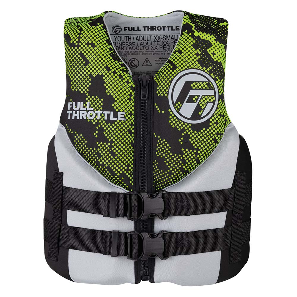 Full Throttle Junior Hinged Neoprene Life Jacket Green 14240040000922