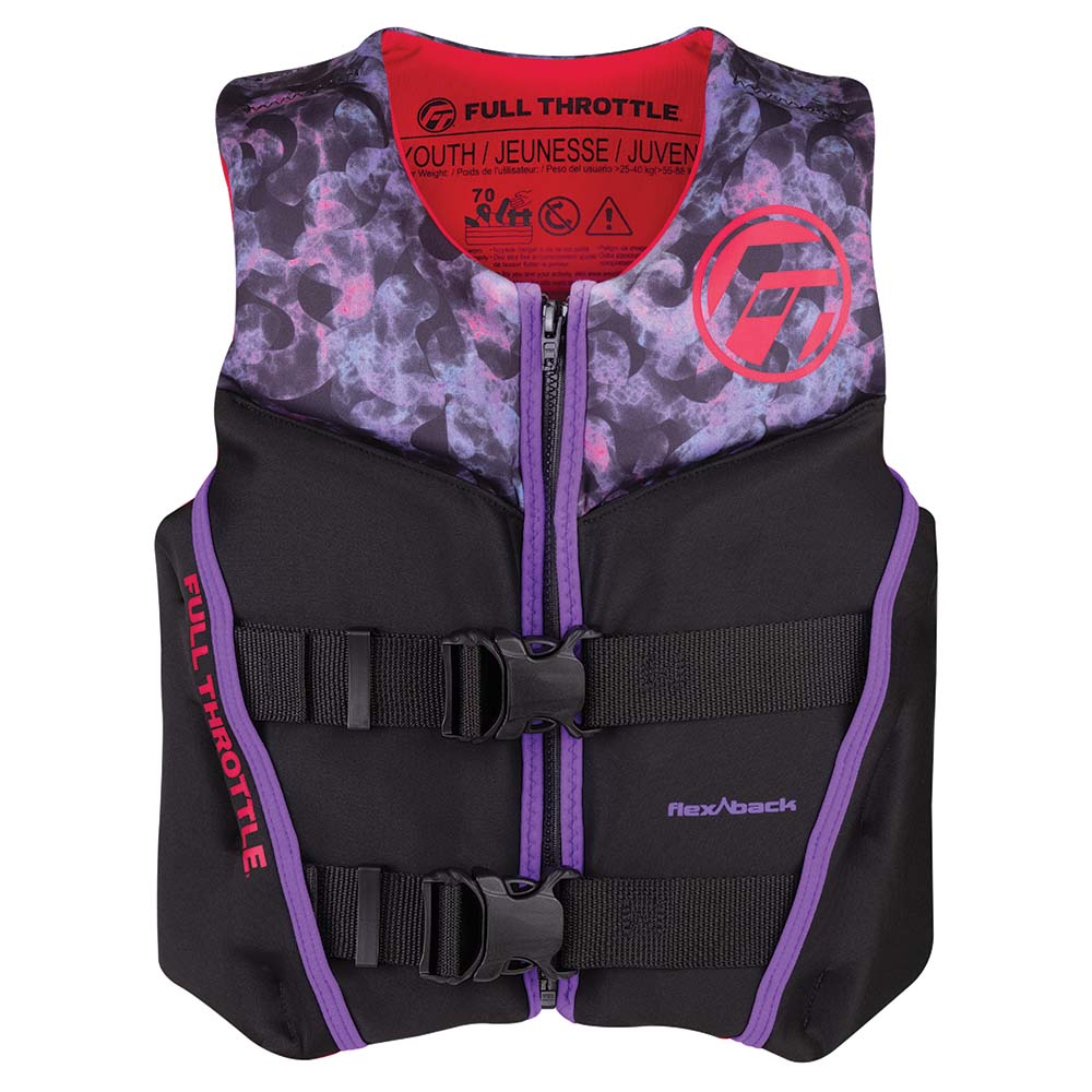 Full Throttle Youth RapidDry FlexBack Life Jacket PinkBlack 14250010500222